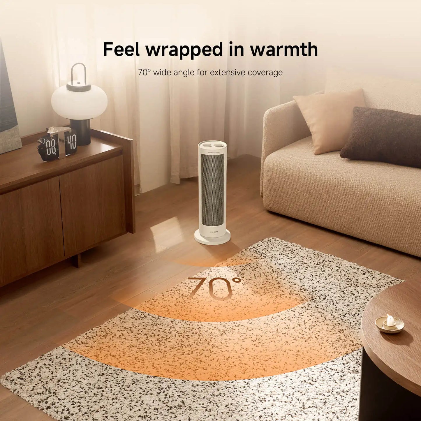 Xiaomi Kompakter Heizlüfter 2000W – Schnellheizender Stand-Heater mit Oszillation