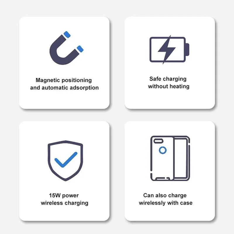 Leder-Laptophülle mit 15W Magnetischer Wireless-Ladestation für Laptop, Tablet, iPhone, iWatch & AirPods