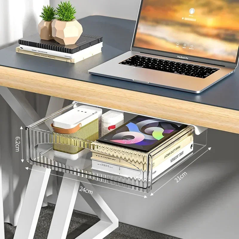 Ausziehbare Untertisch-Schublade für mehr Stauraum und einen aufgeräumten Arbeitsplatz im Homeoffice oder Büro. Die platzsparende Montage unter der Tischplatte schafft versteckten Stauraum für Stifte, Kabel, Ladegeräte und Zubehör, ohne Arbeitsfläche zu verlieren. Praktisch, robust und ideal für eine organisierte Schreibtischumgebung.