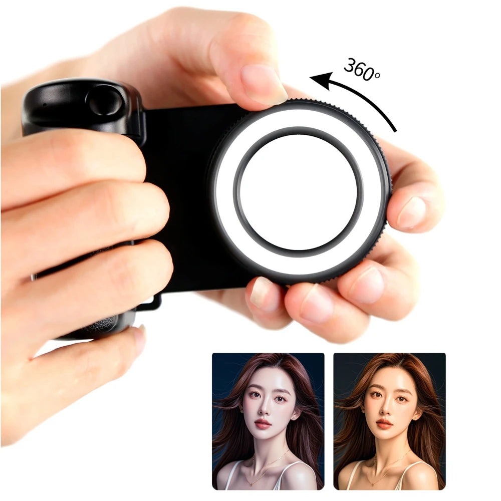 Smartphone Camera Shutter Grip – Wireless Bluetooth Selfie Handle mit Licht