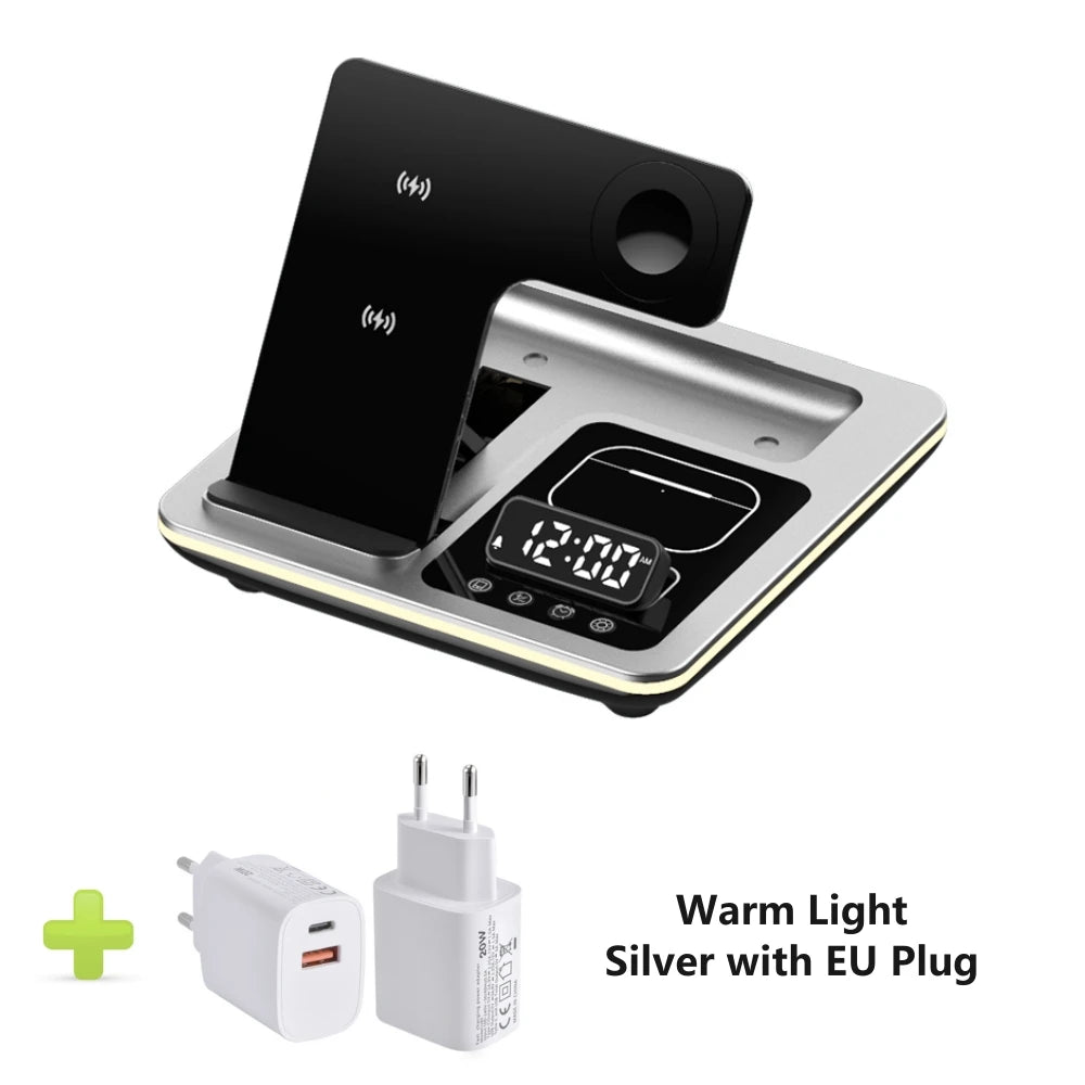 5-in-1 Kabellose Schnellladestation mit Warmlicht für Apple AirPods, iWatch & iPhone
