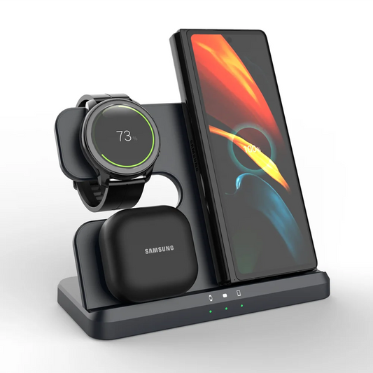 3-in-1 Wireless Charger Stand für Smartphone, Smartwatch und Earbuds | Smarter Home Office