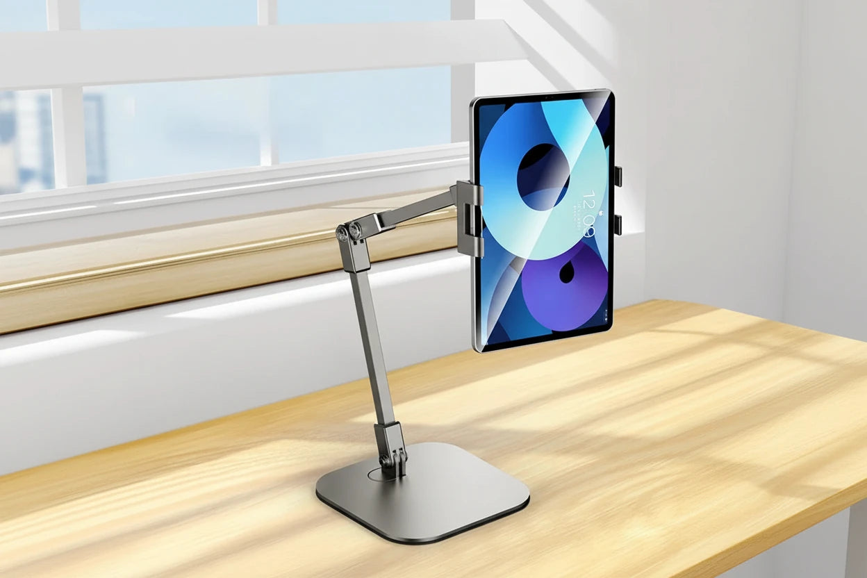 360° Drehbarer & Faltbarer Handy- & Tablet-Ständer
Vielseitiger Ständer für Smartphones und Tablets – ideal für Arbeiten, Lernen, Streamen oder Videoschauen. Ausziehbar und faltbar, mit 360° Rotation für Hoch- und Querformat. Stabil, rutschfest und ergonomisch, perfekt für Schreibtisch, Büro, Küche oder unterwegs.