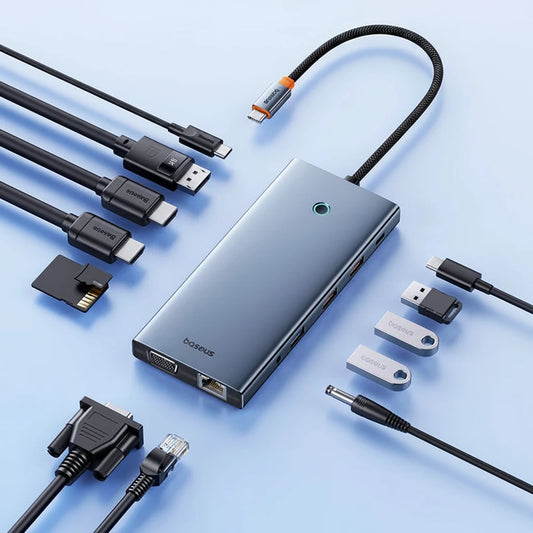 Baseus USB-C Hub 13-in-1 – Multiport Adapter mit 4K/120Hz, HDMI, DP, RJ45 & 100W PD