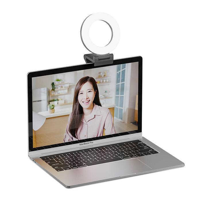 Kompaktes Mini Meeting und Video Ringlicht mit flexibler Halterung - Smarter Home Office - Home Office Zubehör und Ausstattung für Remote Arbeiter