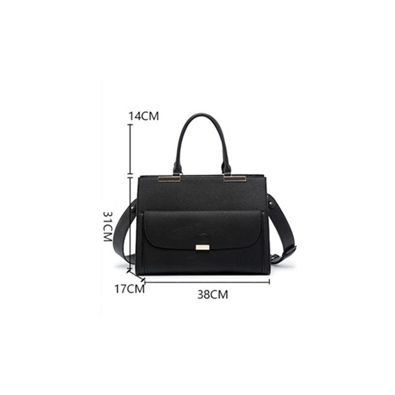 Business-/Laptoptasche für Damen (14 Zoll), veganes Leder, schwarz - Smarter Home Office - Smartes Arbeiten im Home Office und Unterwegs