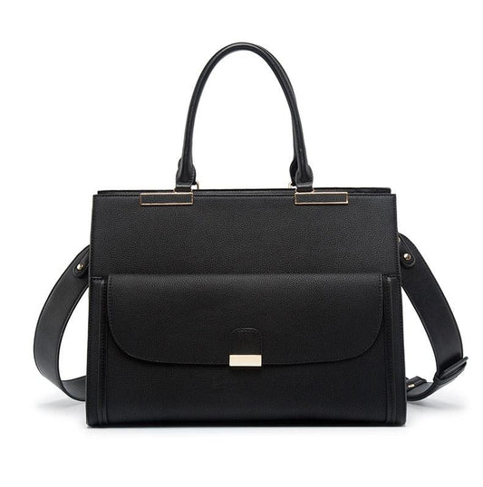 Business-/Laptoptasche für Damen (14 Zoll), veganes Leder, schwarz - Smarter Home Office - Smartes Arbeiten im Home Office und Unterwegs