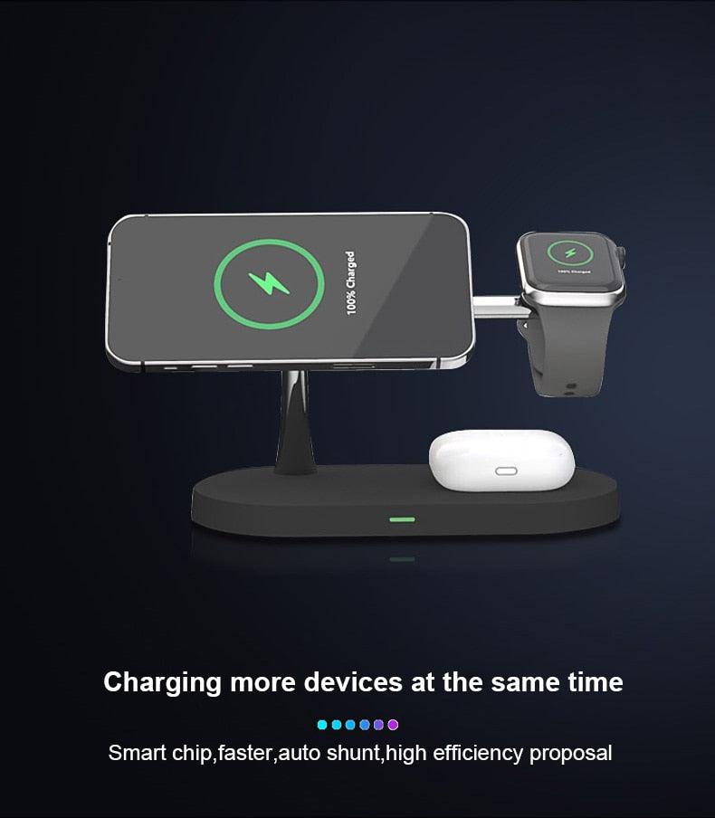5-in-1 drahtlose Schnell Ladestation für MagSafe Apple iPhone 12/13, Watch und AirPods Pro - Smarter Home Office - Smartes Arbeiten im Home Office und Unterwegs
