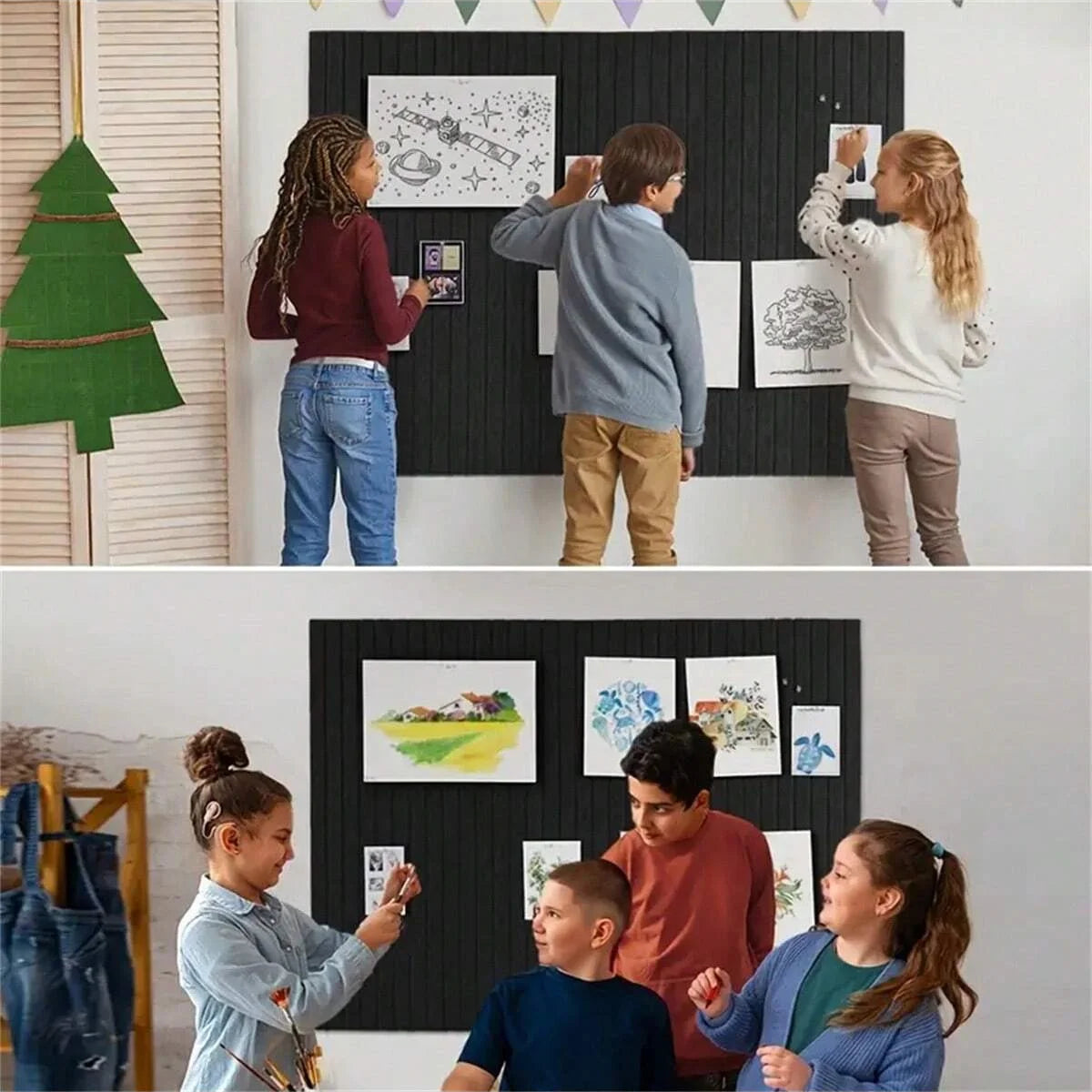 6er-Set Büro-Filz-Pinnwände – Lärmreduzierende Wandtafeln für Notizen, Fotos & Memo