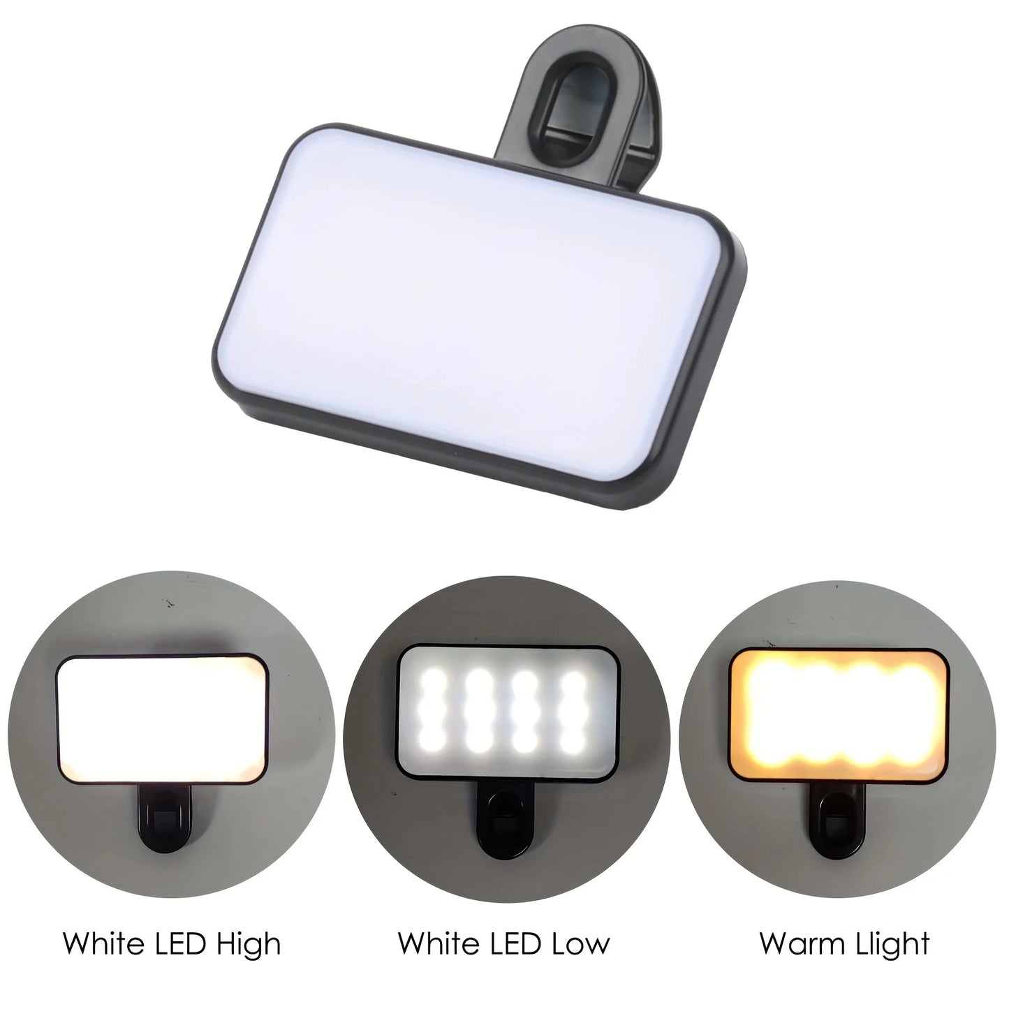 Mini LED Selfie-Licht für Homeoffice & Content Creation – Kompaktes, USB-C wiederaufladbares Clip-Licht mit 3 Lichtmodi (warm/neutral/kalt) und einstellbarer Helligkeit. Perfekte Beleuchtung für Videoanrufe, Zoom-Meetings, Livestreams und professionelle Fotos – ideal für Smartphone, Tablet oder Laptop.