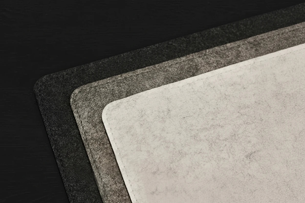 Große Filz-Schreibtischunterlage aus hochwertigem Wollfilz als Mauspad und Tischschutz. Rutschfeste, langlebige Oberfläche für Laptop, Tastatur und Maus – ideal für Büro, Homeoffice oder Gaming.