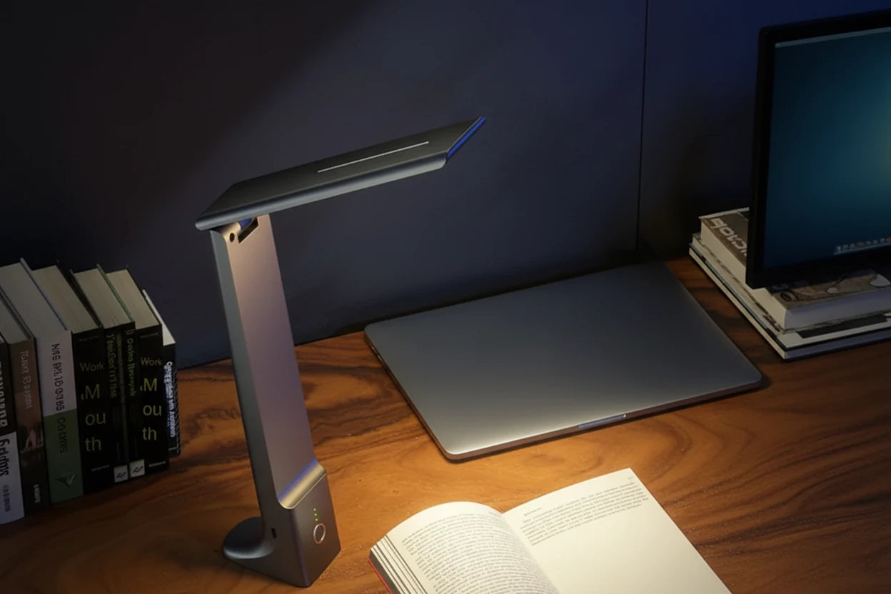 Moderne LED Schreibtischlampe – dimmbares Licht für mehr Komfort im Home Office
Diese praktische Tischlampe mit Touch-Steuerung sorgt für angenehmes, augenschonendes Licht bei der Arbeit oder beim Lernen. Das faltbare Design spart Platz, während die USB-Ladefunktion zusätzlichen Komfort bietet. Ideal für ein produktives und modernes Home Office.