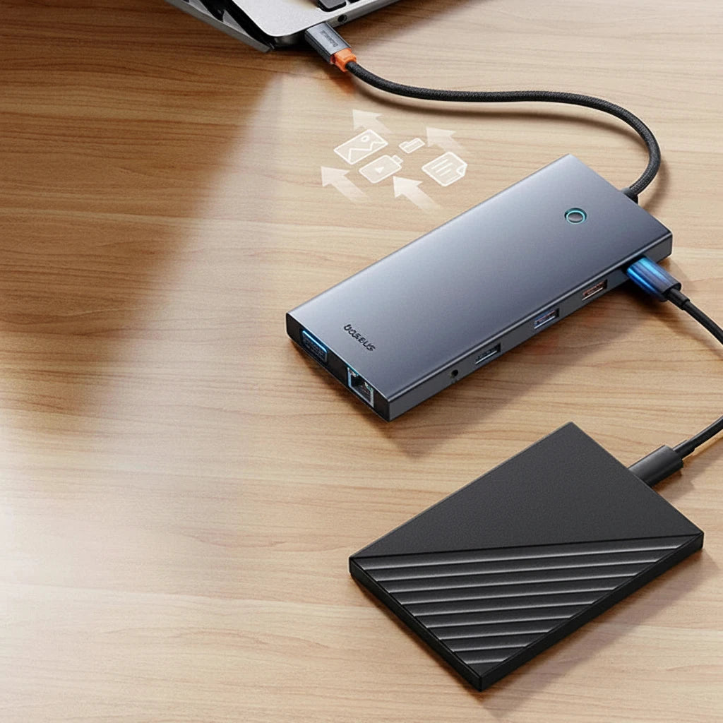 Baseus USB-C Hub 13-in-1 – Multiport Adapter mit 4K/120Hz, HDMI, DP, RJ45 & 100W PD