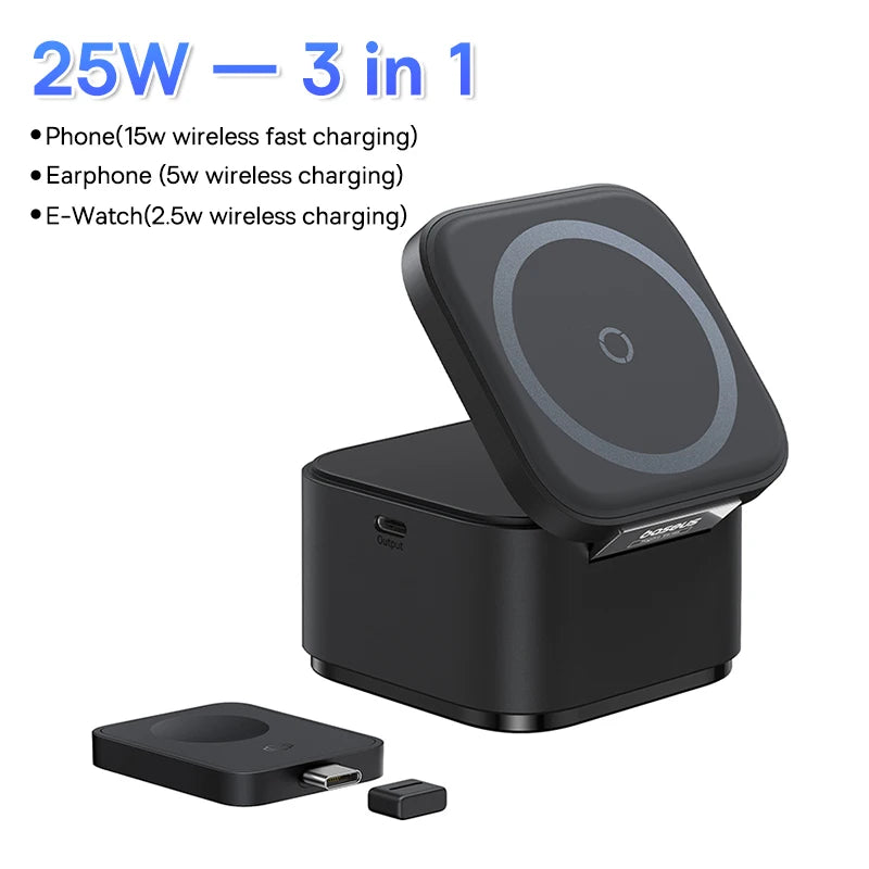 Baseus 3-in-1 Magnetische 25W Wireless Lade-Station