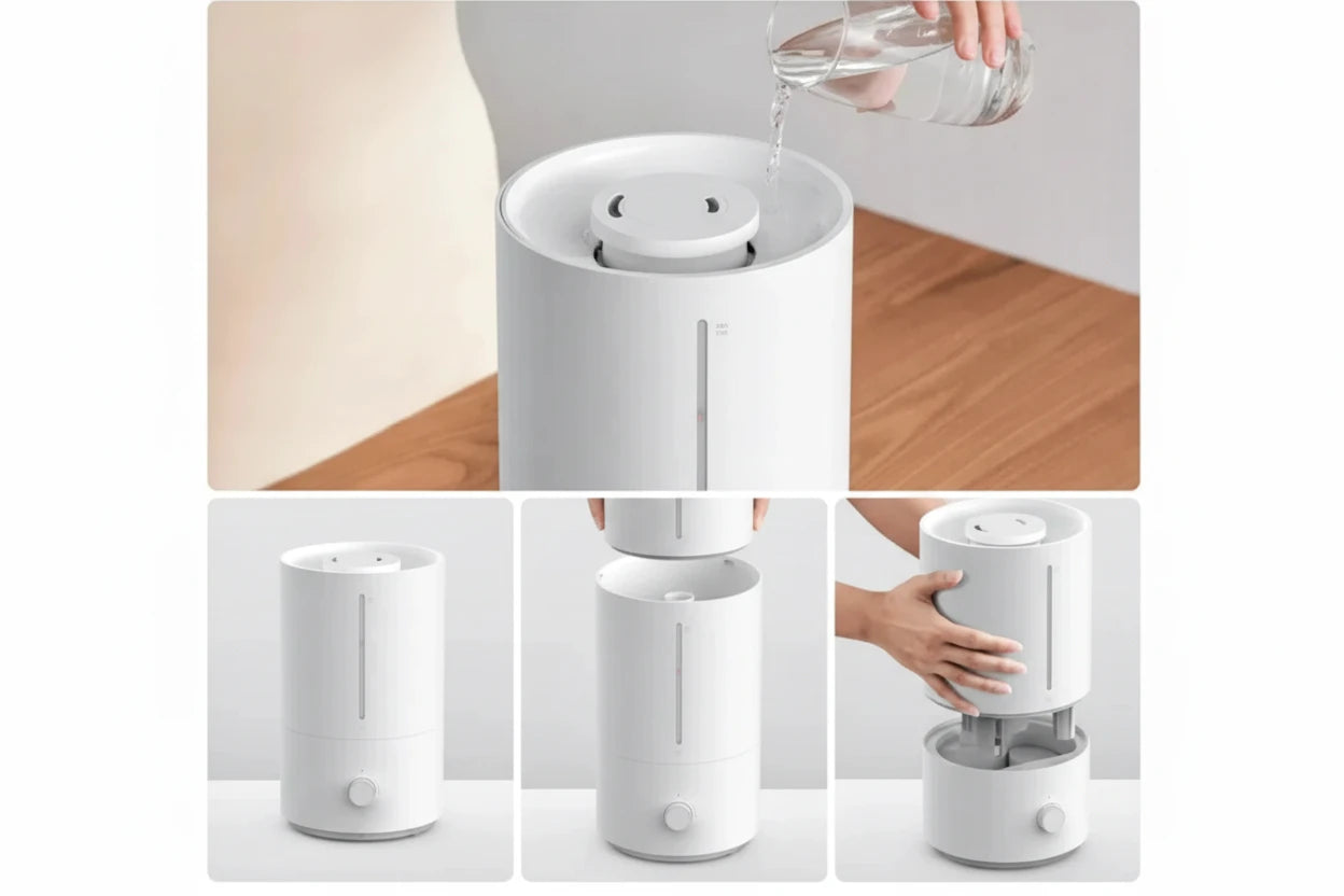 Leistungsstarker Ultraschall-Luftbefeuchter mit 4 L Wassertank für ein gesundes Raumklima. Befeuchtungsleistung bis 300 ml/h, leiser Betrieb und 99,9 % antibakterielle Effizienz – ideal für Home Office, Büro und Schlafzimmer