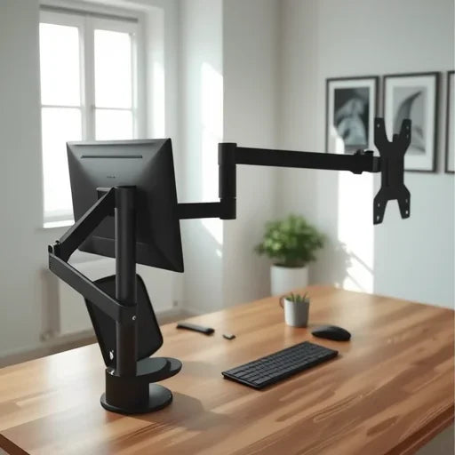 Double Screen Monitor Stand für Homeoffice & Büro – Höhenverstellbare Doppel-Monitorhalterung mit freistehendem, stabilem Design für zwei Bildschirme. Ergonomisch, flexibel rotierbar und ideal für produktives Multitasking, Gaming oder professionelles Arbeiten am Schreibtisch.