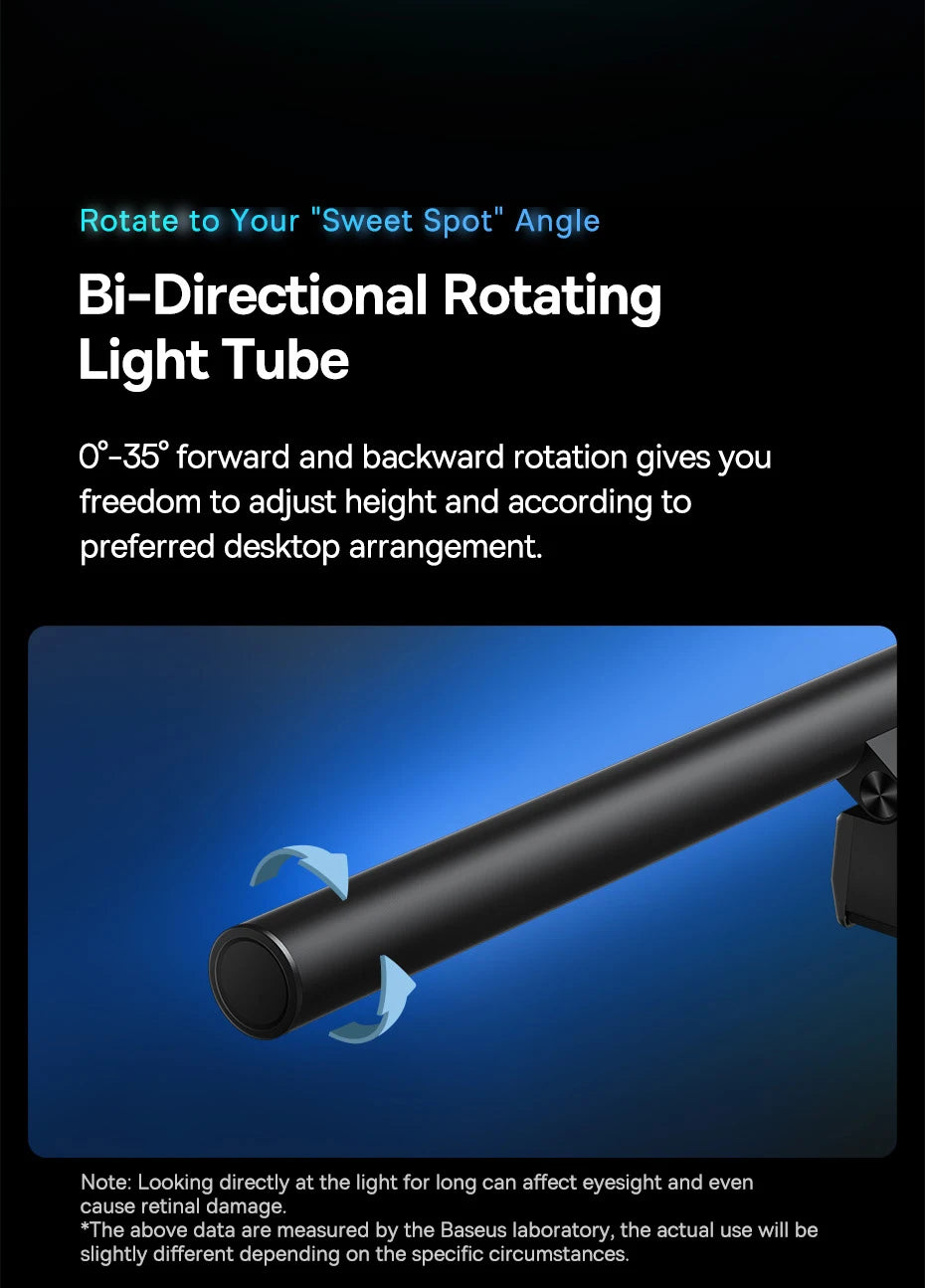 Baseus USB-Bildschirmlampe – Blendfreies, dimmbares Licht – Einstellbare Helligkeit und Farbtemperatur für augenschonendes Arbeiten am Schreibtisch, Monitor oder Laptop. Kein Flackern, keine Reflexionen, sanfte Hintergrundbeleuchtung – ideal für Büro, Homeoffice oder Gaming.