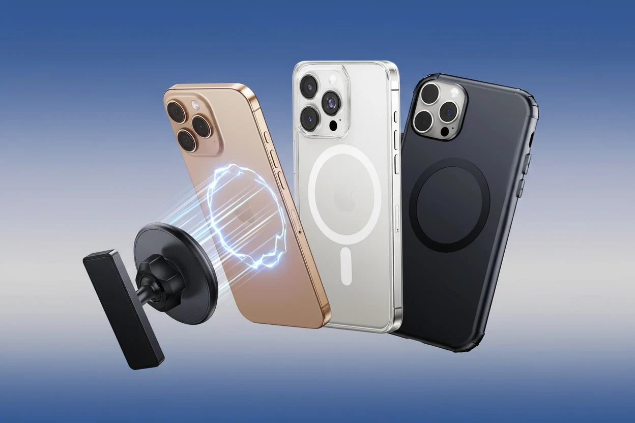 Magnetischer, tragbarer Handyhalter für iPhone 12–17. 360° drehbar für flexible Nutzung bei Videoanrufen, Streaming oder Selfies. Kompakt, stabil und ideal für Zuhause, Büro oder unterwegs.