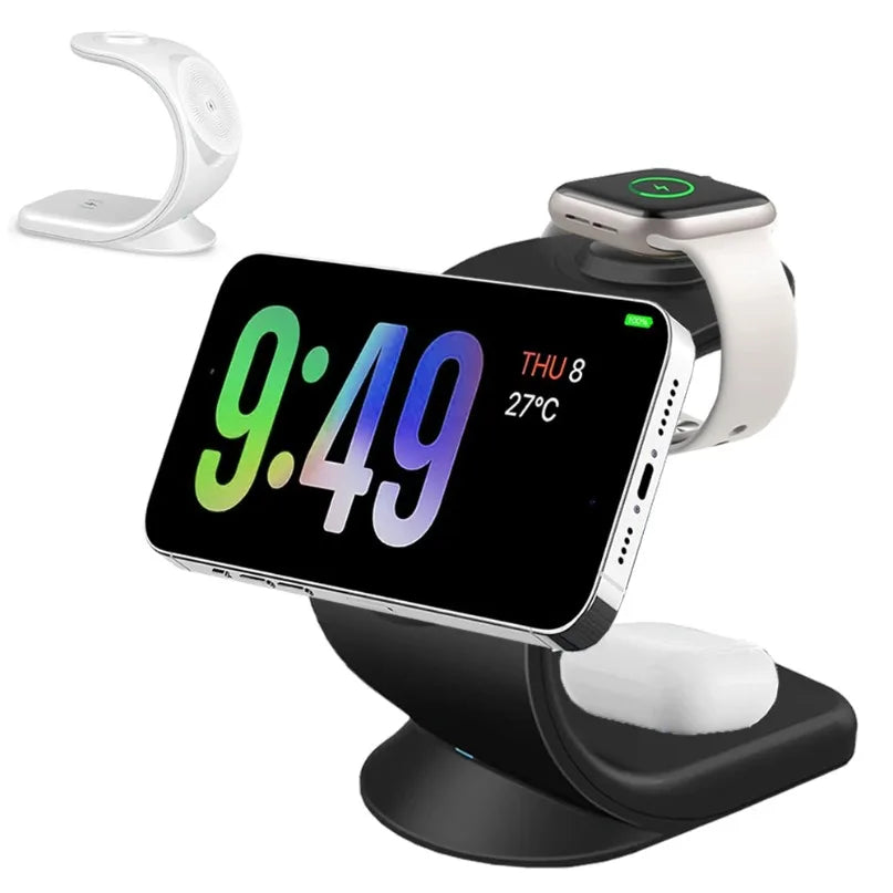 3-in-1 Magnetische Wireless-Ladestation – Schnellladegerät für iPhone, iWatch & AirPods