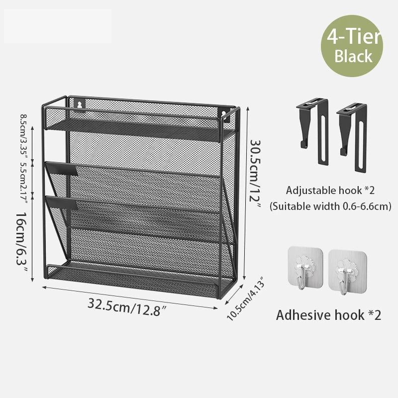 5-Tier Dokumentenorganizer aus stabilem Metall-Mesh für Büro und Homeoffice. Platzsparende Briefablage mit vertikalem Design für strukturierte Aufbewahrung von Dokumenten, Ordnern und Unterlagen – freistehend oder zur Wandmontage geeignet.