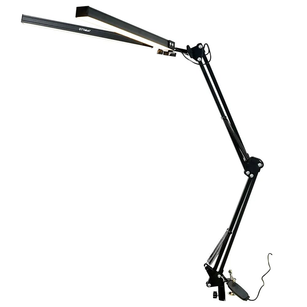 LED Schreibtischlampe mit Klemme & USB-Anschluss – Flexible, flimmerfreie Arbeitsplatzlampe mit 3 Lichtmodi und 10 Helligkeitsstufen. 360° drehbar, platzsparend befestigt und ideal für Homeoffice, Lesen, Nähen oder präzises Arbeiten am Schreibtisch.