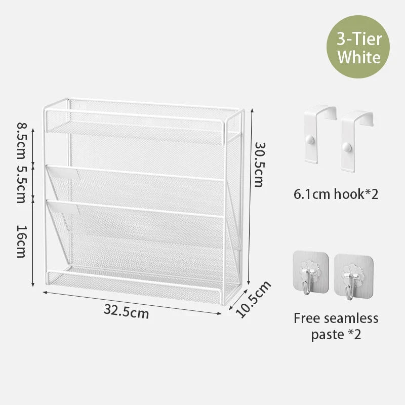 5-Tier Dokumentenorganizer aus stabilem Metall-Mesh für Büro und Homeoffice. Platzsparende Briefablage mit vertikalem Design für strukturierte Aufbewahrung von Dokumenten, Ordnern und Unterlagen – freistehend oder zur Wandmontage geeignet.