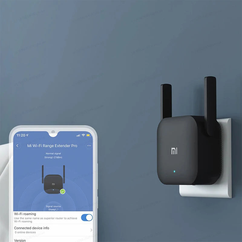 Kompakter WLAN-Verstärker 300 Mbps mit 2 externen Antennen. Erweitert die WiFi-Abdeckung zu Hause oder im Büro, unterstützt bis zu 24 Geräte, einfache Einrichtung per Mi Home App, platzsparend und zuverlässig.