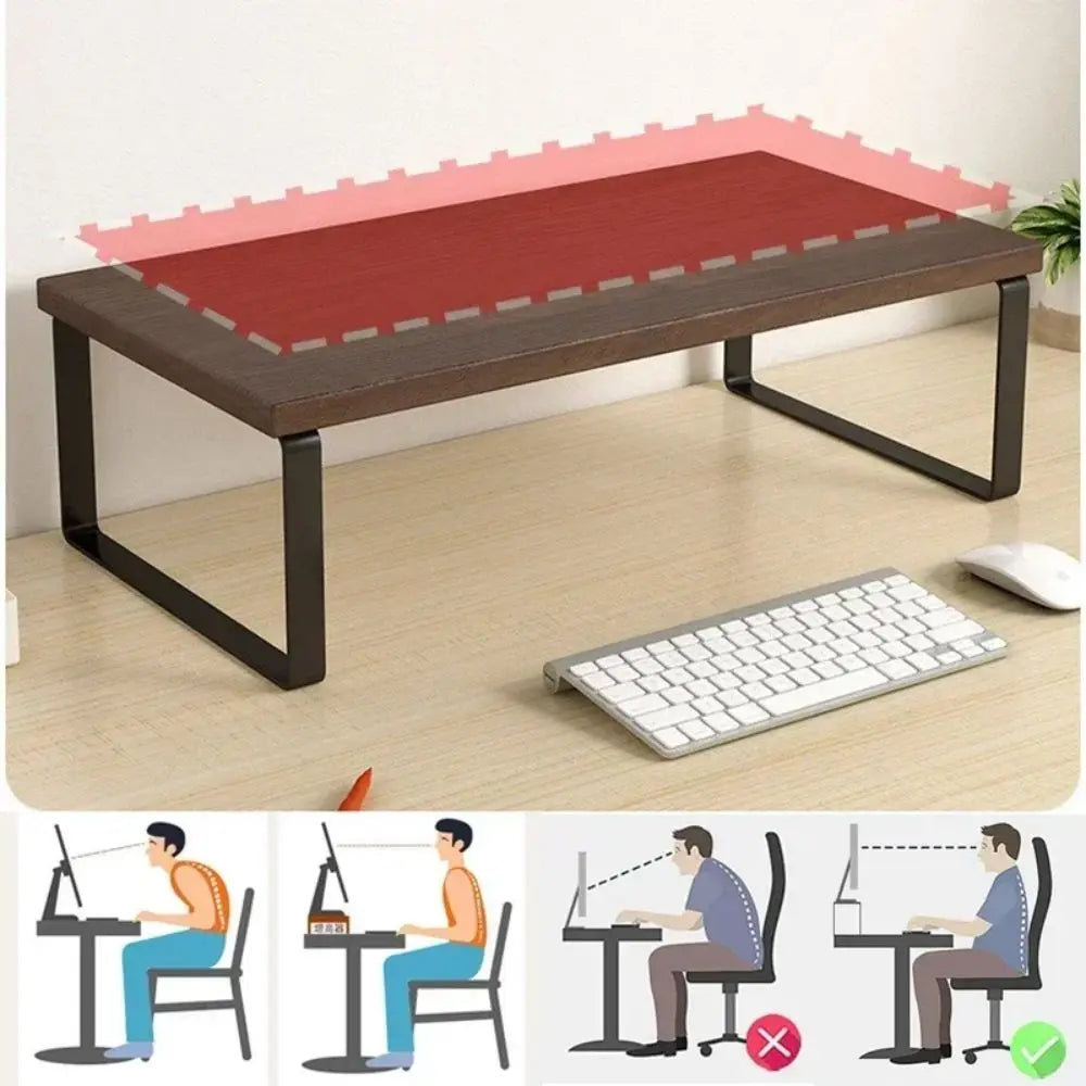 Ergonomische Monitorbasis mit Stauraum für Büro und Homeoffice. Hebt den Bildschirm auf Augenhöhe, schafft Platz für Tastatur und Zubehör, stabil und platzsparend. Einfach zu montieren und sofort einsatzbereit.