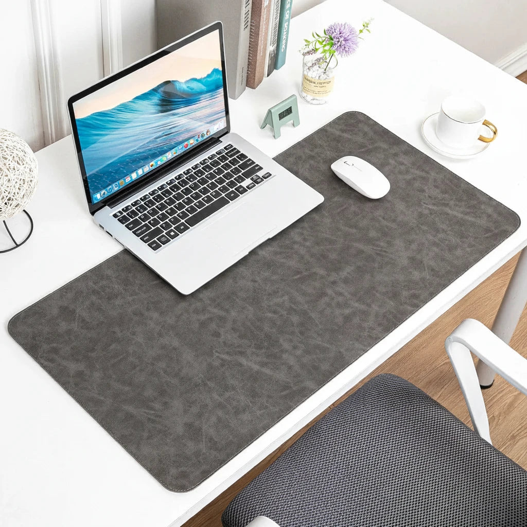 Große Schreibtischunterlage aus Leder – perfektes Setup für dein Home Office
Diese elegante Schreibtischunterlage aus Kunstleder kombiniert Schutz, Komfort und modernes Design. Die glatte Oberfläche ermöglicht präzise Mausbewegungen und ein angenehmes Schreibgefühl, während sie deinen Schreibtisch vor Abnutzung schützt. Perfekt für ein stilvolles und produktives Home Office.