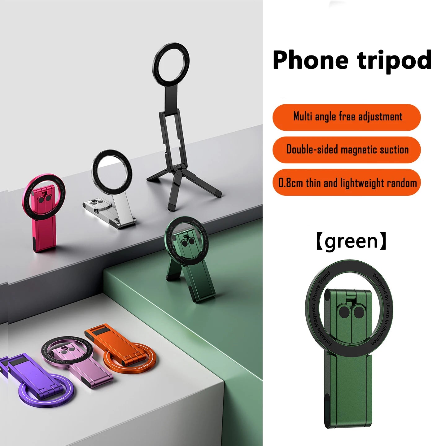 Smarter Home Office – Magnetischer Handyhalter für Büro, Home Office und unterwegs grün