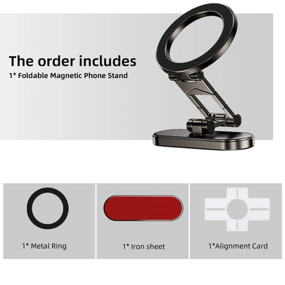 Magnetische Smartphone-Halterung fürs Auto mit 360° Rotation und 20 starken N52-Magneten für sicheren Halt während der Fahrt. MagSafe-kompatibel, faltbar und aus robuster Aluminiumlegierung – ideal für Navigation, Musik und Anrufe im Auto
