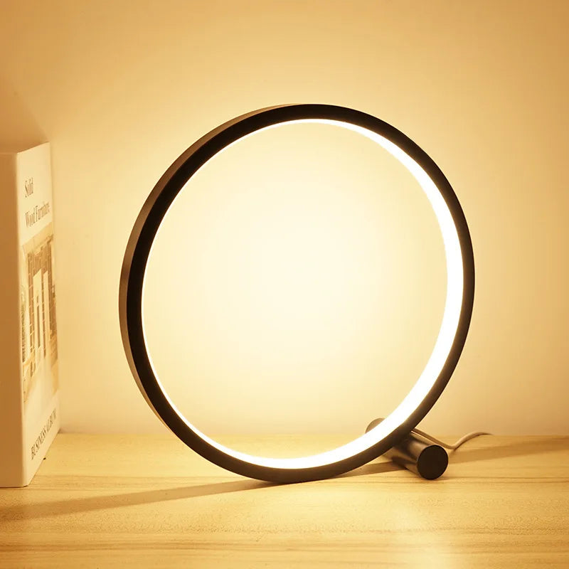 Runde LED Tischlampe 25 cm – Moderne dimmbare Nachttischlampe