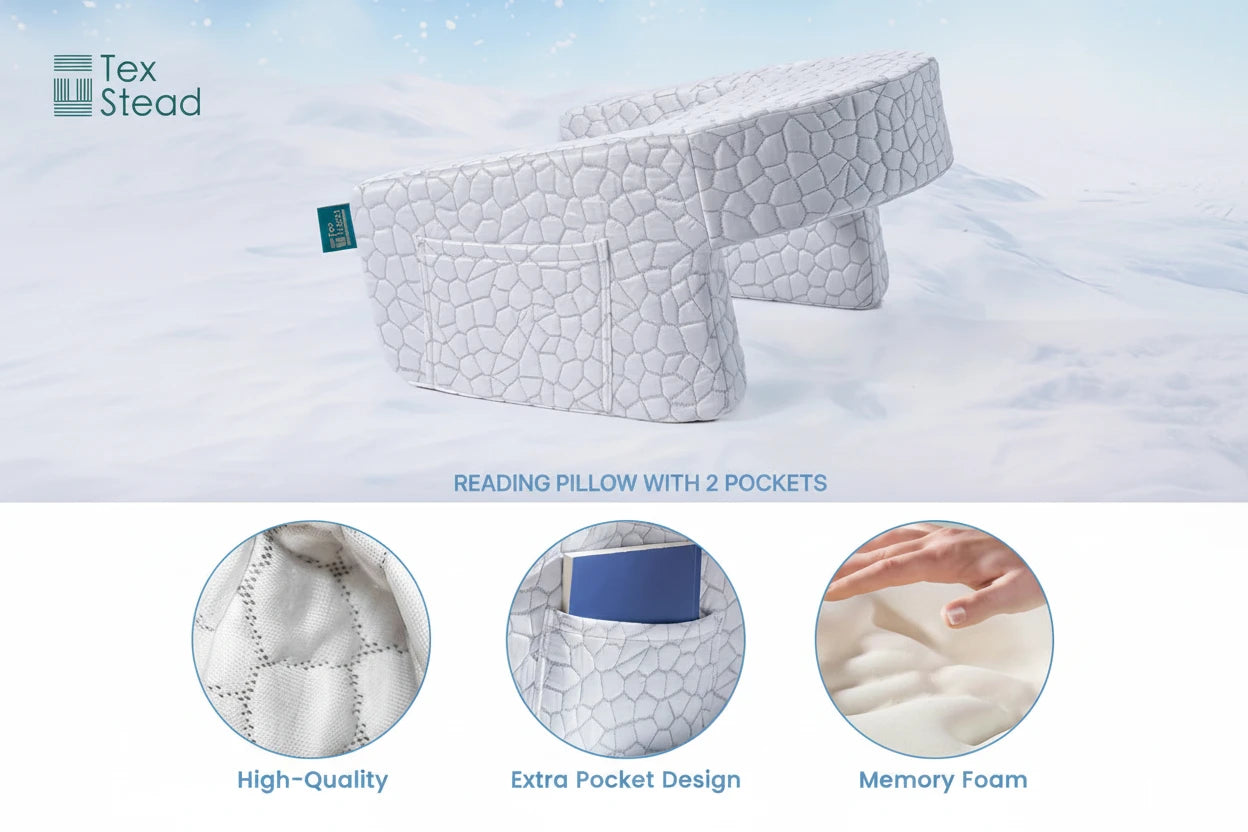 Ergonomisches Reading Pillow für Bett & Sofa – Komfortables Rückenstützkissen mit Memory Foam und extra großen Armlehnen für Lesen, Homeoffice oder Gaming. Unterstützt Rücken, Nacken und Arme optimal und sorgt für entspanntes Sitzen über längere Zeit.