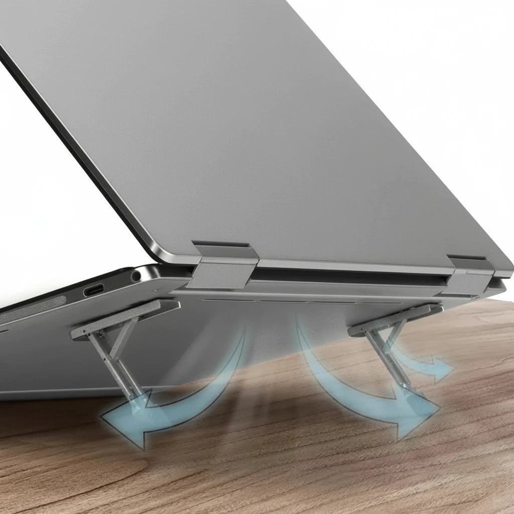 Mini Laptopständer aus Aluminium – Faltbare Notebook-Erhöhung