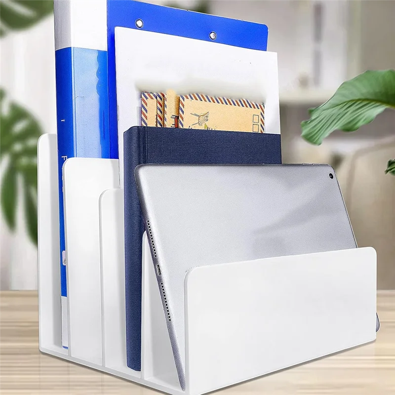 SOFT-Schreibtisch-Organizer mit 4 Fächern – Vertikaler Dokumentenhalter & Aufbewahrungsregal für Büro, Post und Elektronik