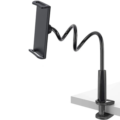 Tablet-Halter mit extra langem 80 cm Schwenkarm für flexible, freihändige Nutzung im Bett oder am Schreibtisch. Universell kompatibel (4–13 Zoll), stabiler Clip-Halt und individuell verstellbarer Winkel – ideal für Streaming, Lesen oder Videoanrufe.