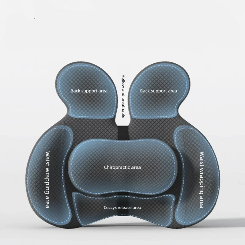 Ergonomisches Sitz- und Rückenkissen aus Memory-Schaum für Zuhause oder Büro. Unterstützt Rücken und Taille, fördert eine aufrechte Sitzhaltung und sorgt dank weichem, atmungsaktivem Bezug für langanhaltenden Komfort auf Stühlen, Sofas oder Sesseln.
