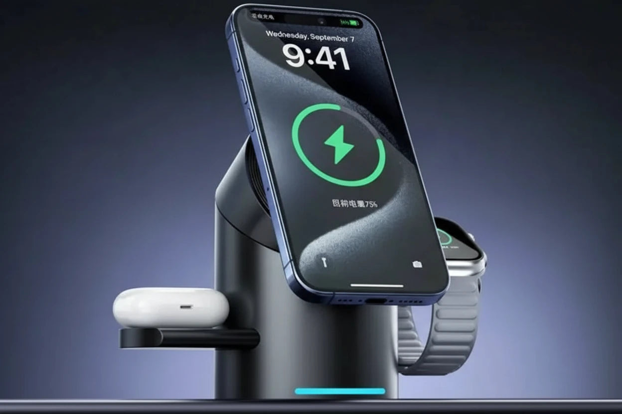 Qi2 3-in-1 Magnetisches Wireless Ladegerät – Schnelles Laden 15W für iPhone, Apple Watch & AirPods