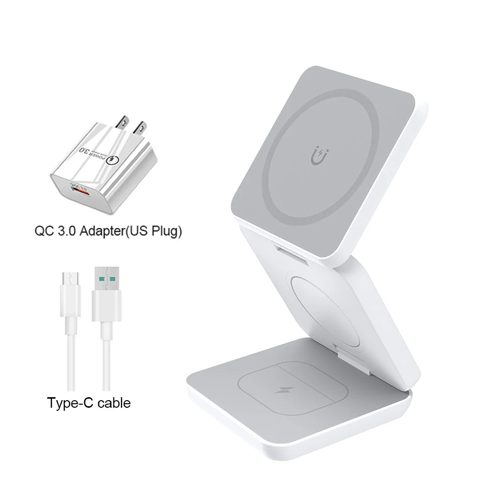 3-in-1 Faltbare Magnetische Wireless Ladestation für iPhone