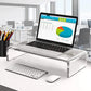 Moderner Monitorständer aus transparentem Acryl für eine ergonomische Bildschirmhöhe und einen aufgeräumten Arbeitsplatz im Homeoffice oder Büro. Das stabile, belastbare Material trägt sicher Monitor oder Laptop, während der erhöhte Stand eine bessere Haltung unterstützt und zusätzlichen Stauraum unter dem Ständer für Zubehör schafft. Pflegeleicht, rutschfest und mit minimalistischem Design für jedes Setup.