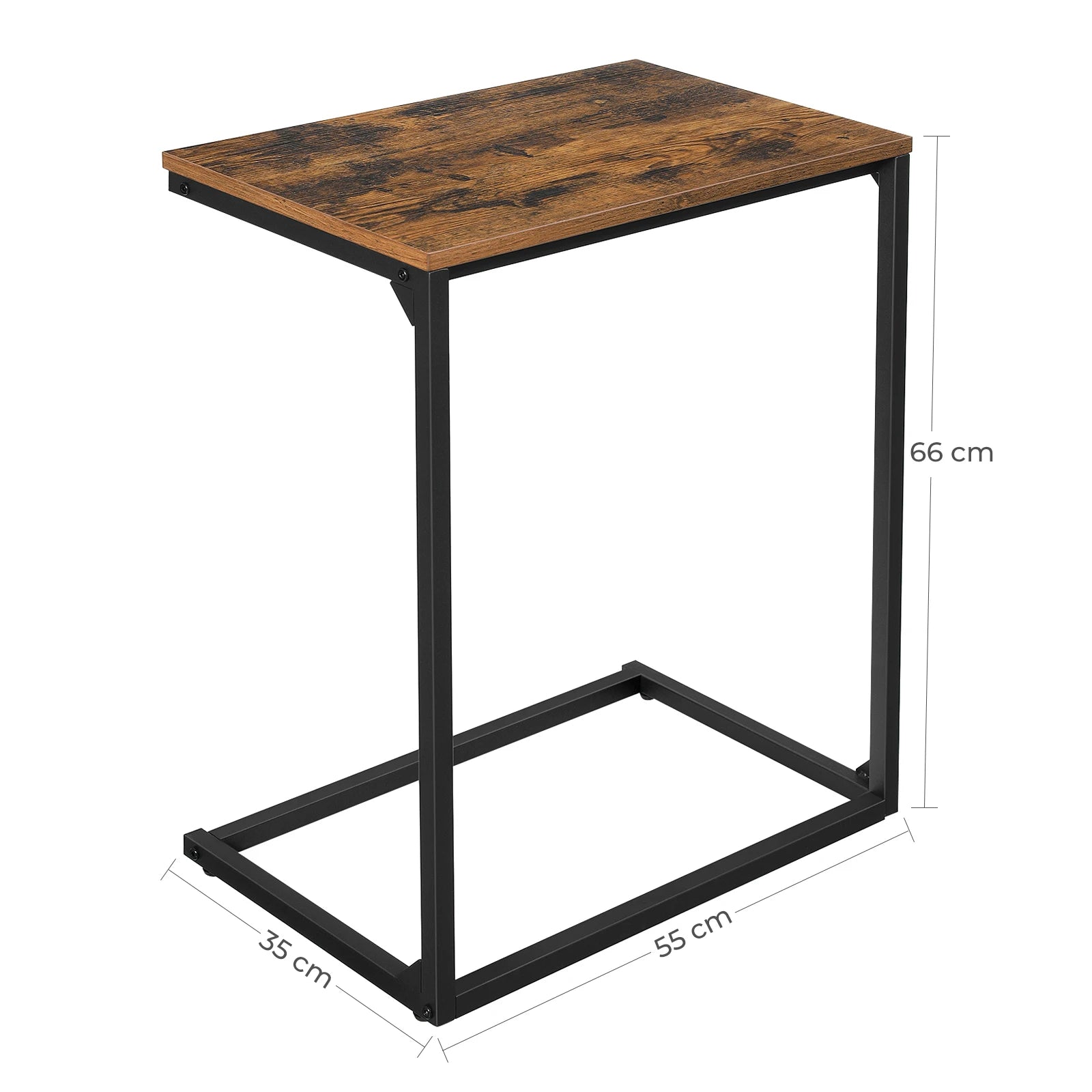 Praktischer Side Table für Sofa und Bett, ideal für Laptop, Tablet oder Kaffee. Platzsparendes Design im Vintage-Stil mit stabilem Stahlgestell, schnell aufgebaut und leicht unter Möbel schiebbar. Perfekt für Homeoffice und entspannte Momente zu Hause.