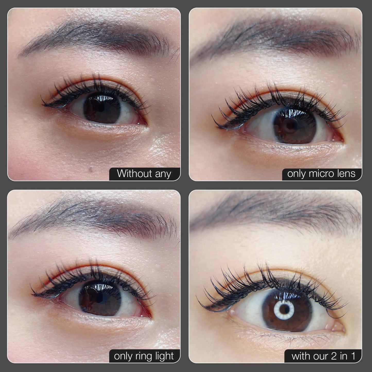 Kompakte LED-Selfie-Lampe mit integrierter 15-fach Makro-Linse für detailreiche Nahaufnahmen, Vlogs, Livestreams und Fotos. Einfach anzuklipsen, leicht zu transportieren und sofort einsatzbereit.