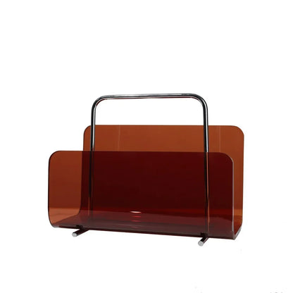 Eleganter Bücher- und Magazinhalter aus Metall und Acryl für eine stilvolle und ordentliche Aufbewahrung von Büchern, Zeitschriften und Dokumenten. Das minimalistische Design passt perfekt ins Homeoffice oder Wohnzimmer und sorgt für mehr Übersicht auf dem Schreibtisch. Robust, langlebig und dekorativ – ideal für moderne Arbeits- und Wohnbereiche.