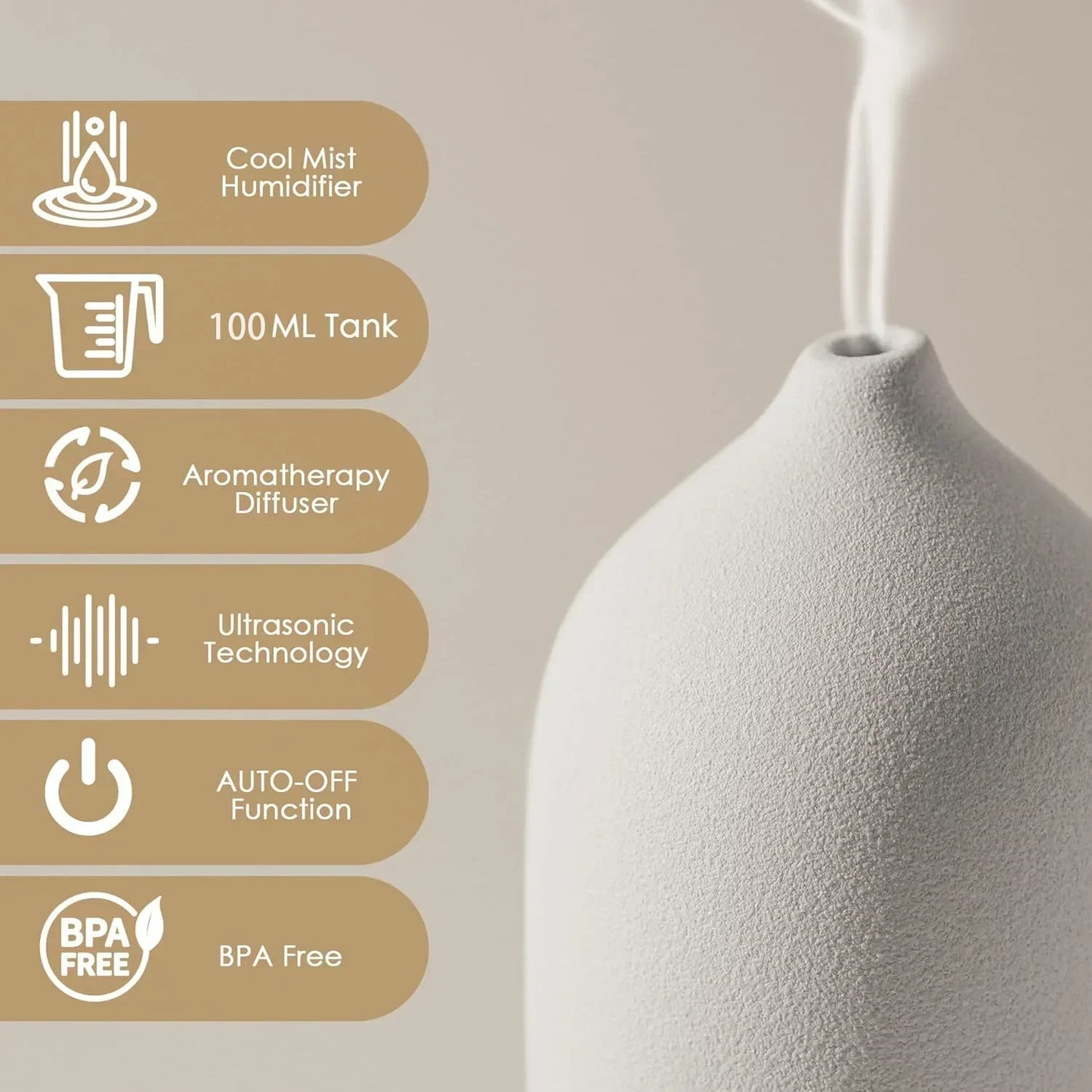 Keramik Aroma Diffuser – mehr Wohlbefinden und Ruhe im Home Office
Dieser stilvolle Aroma Diffuser kombiniert Duft, Luftbefeuchtung und sanfte Beleuchtung für eine entspannte Arbeitsumgebung. Die Ultraschall-Technologie sorgt für leisen Betrieb und gleichmäßige Verteilung ätherischer Öle. Perfekt für mehr Fokus, Entspannung und ein angenehmes Raumklima im Home Office.