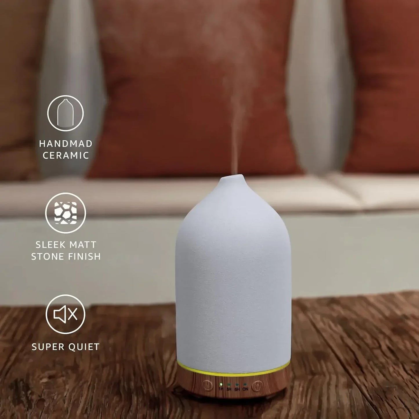 Keramik Aroma Diffuser – mehr Wohlbefinden und Ruhe im Home Office
Dieser stilvolle Aroma Diffuser kombiniert Duft, Luftbefeuchtung und sanfte Beleuchtung für eine entspannte Arbeitsumgebung. Die Ultraschall-Technologie sorgt für leisen Betrieb und gleichmäßige Verteilung ätherischer Öle. Perfekt für mehr Fokus, Entspannung und ein angenehmes Raumklima im Home Office.