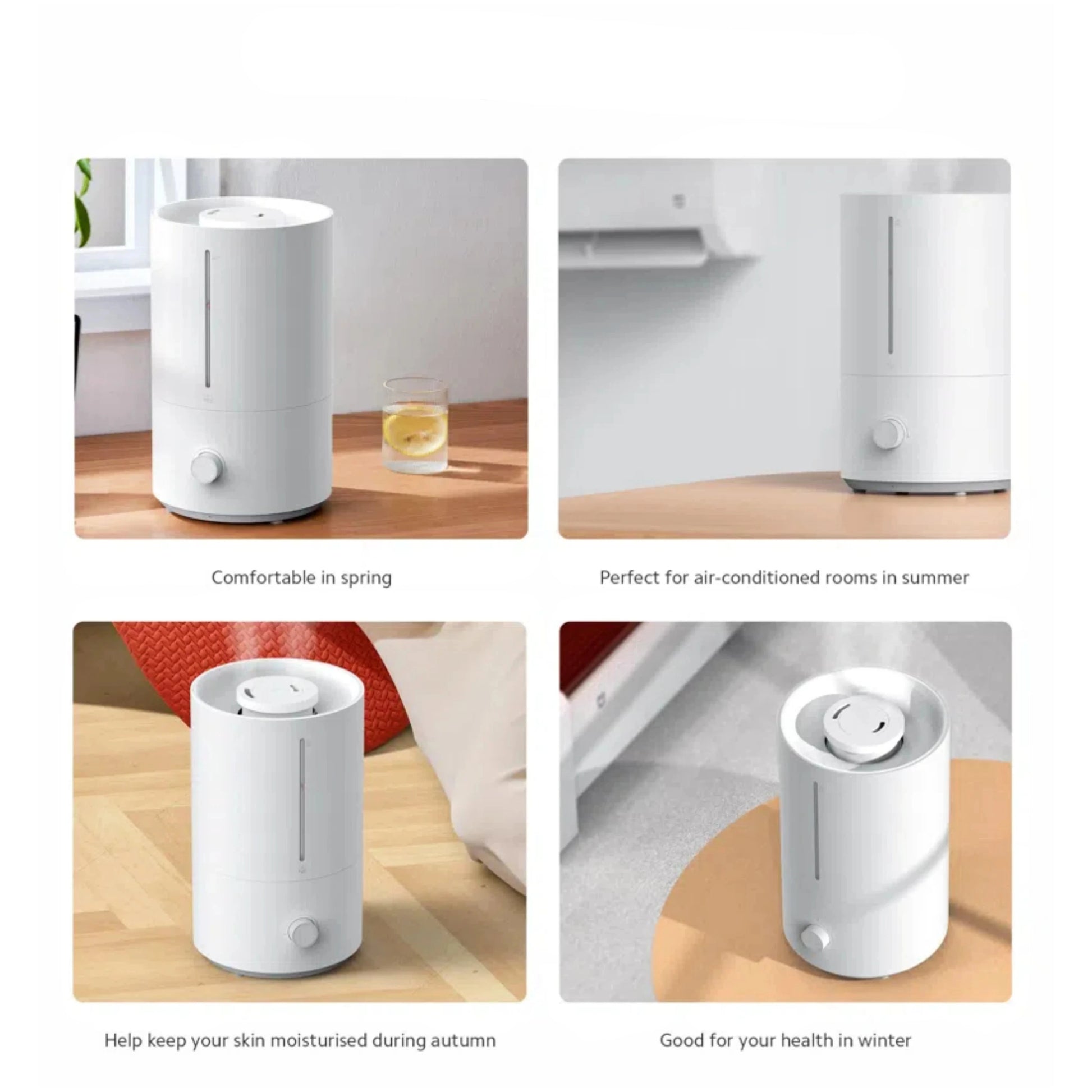 Leistungsstarker Ultraschall-Luftbefeuchter mit 4 L Wassertank für ein gesundes Raumklima. Befeuchtungsleistung bis 300 ml/h, leiser Betrieb und 99,9 % antibakterielle Effizienz – ideal für Home Office, Büro und Schlafzimmer