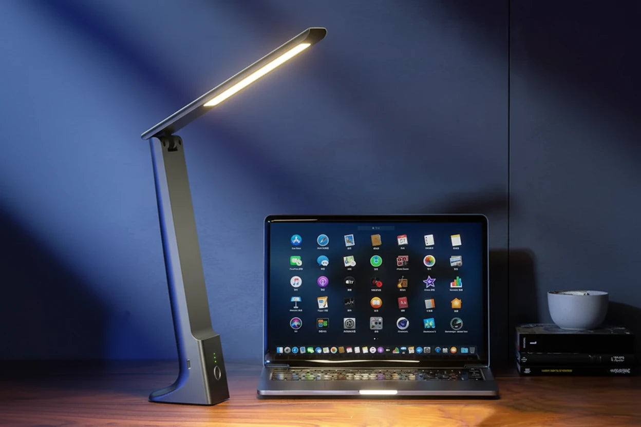 Moderne LED Schreibtischlampe – dimmbares Licht für mehr Komfort im Home Office
Diese praktische Tischlampe mit Touch-Steuerung sorgt für angenehmes, augenschonendes Licht bei der Arbeit oder beim Lernen. Das faltbare Design spart Platz, während die USB-Ladefunktion zusätzlichen Komfort bietet. Ideal für ein produktives und modernes Home Office.