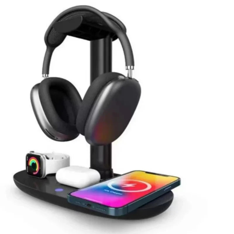 4-in-1 Wireless Lade- & Headphone-Station
