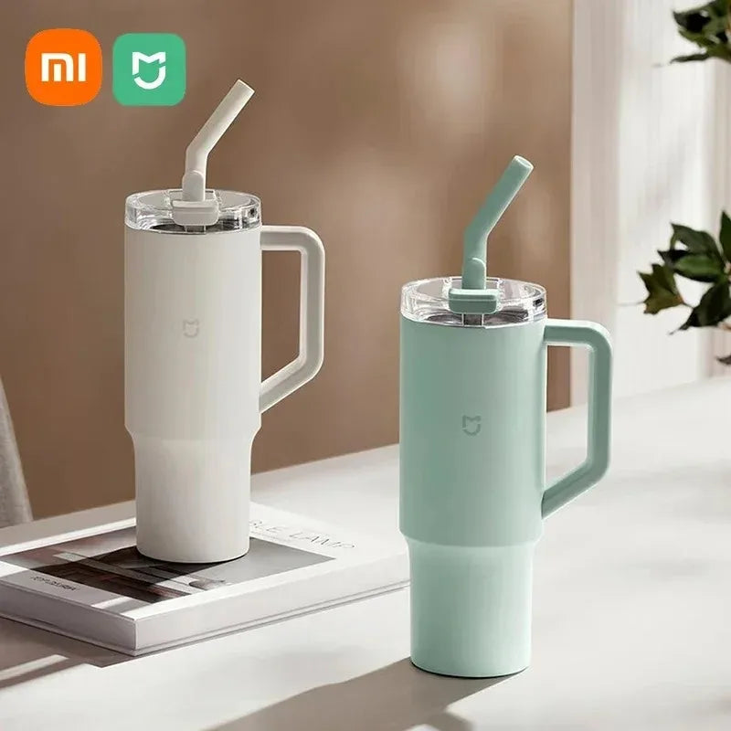 Xiaomi Strohbecher 1L – Hochkapazitiver Isolierbecher aus 316L Edelstahl mit Strohhalm