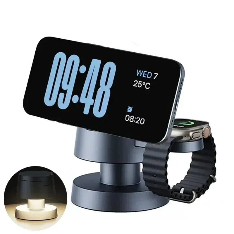 15W Magnetisches Wireless Charger mit Nachtlicht für iPhone, Apple Watch & AirPods